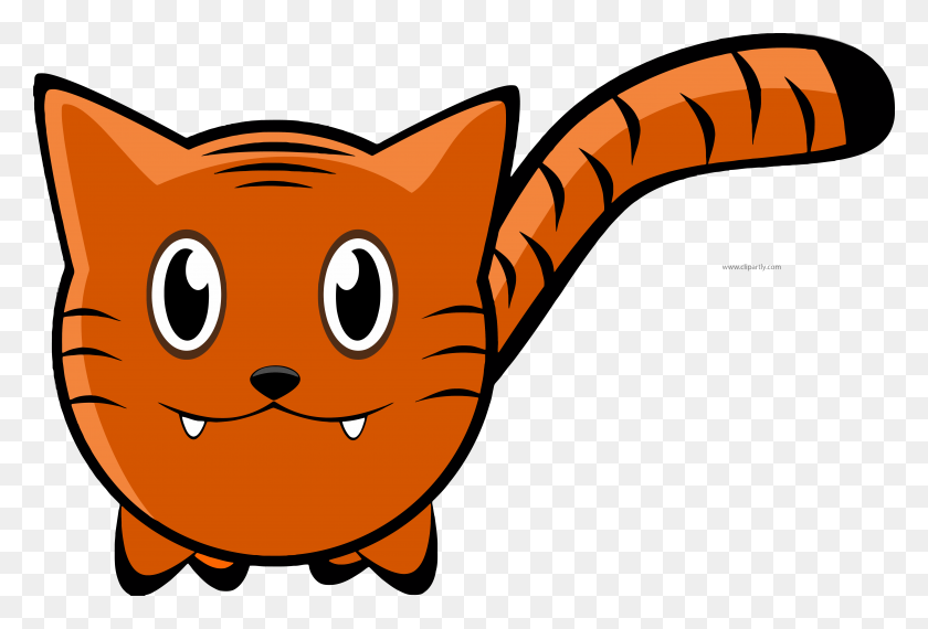 5662x3709 Orange Color Tigger Cat Clipart Png - Orange Cat PNG