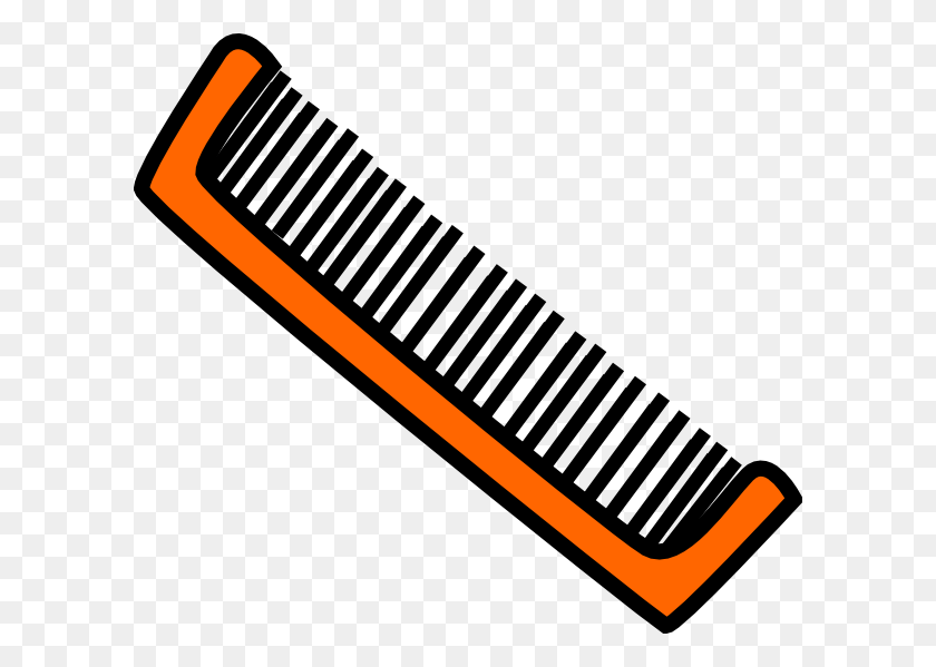 600x539 Orange Comb Clip Art - Comb Clipart