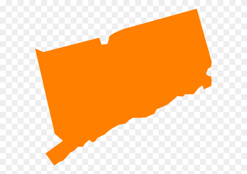 600x531 Orange Connecticut State Clip Art - State Clipart