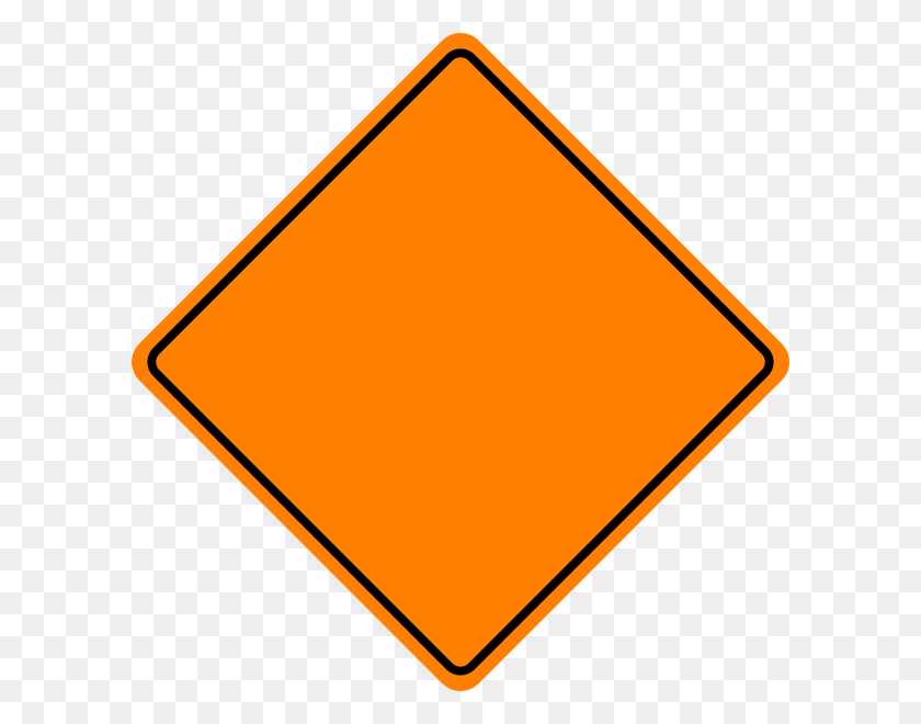 600x600 Orange Construction Sign Clip Art - Hanging Sign Clipart