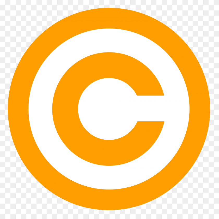 2000x2000 Orange Copyright - Copyright Symbol PNG