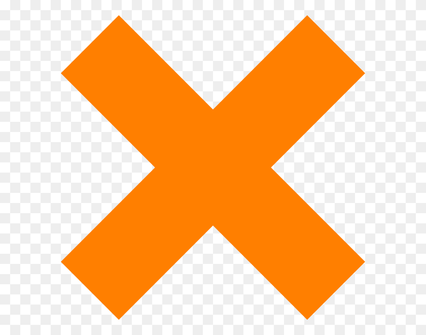 600x600 Orange Cross Clip Art - Wrong Clipart