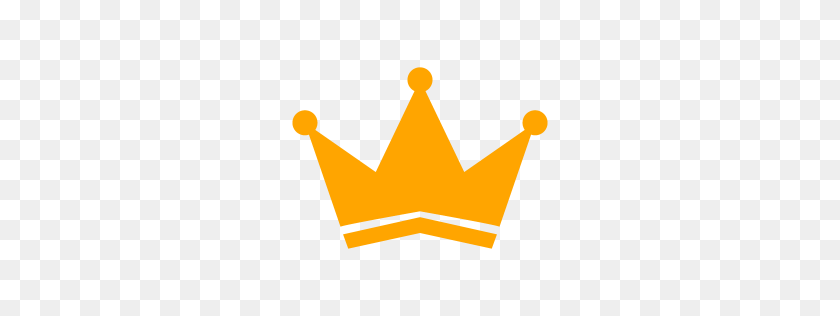 256x256 Orange Crown Icon - Crown Transparent PNG