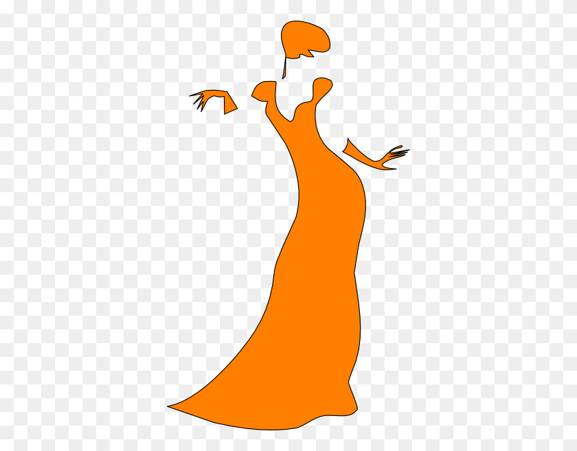 354x597 Orange Dancing Lady Clip Art - Flamenco Clipart