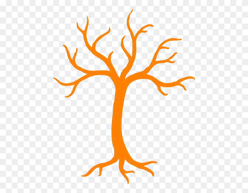 480x595 Orange Dead Tree Clip Art - Orange Tree Clipart