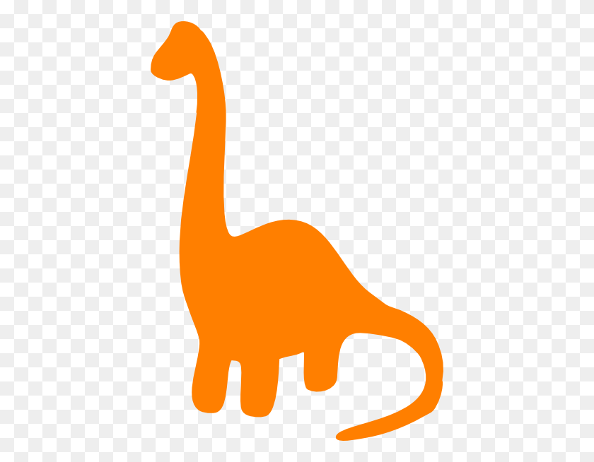 414x594 Оранжевый Динозавр Картинки - Скелет Динозавра Клипарт
