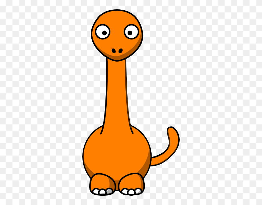 312x599 Оранжевый Динозавр Картинки - Динозавр Клипарт