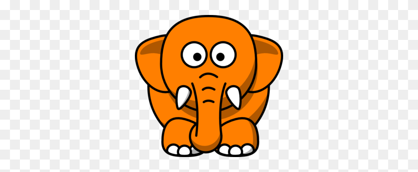 298x285 Orange Elephant Clip Art - Elephant Clipart