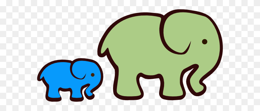 600x299 Elefante Naranja Mamá Bebé Imágenes Prediseñadas - Imágenes Prediseñadas De Cara De Elefante
