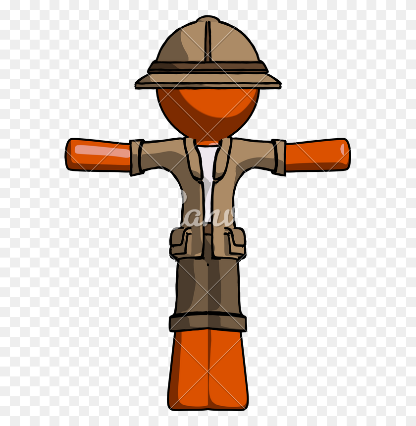 579x800 Orange Explorer Ranger Man T Pose Arms Up - T Pose PNG