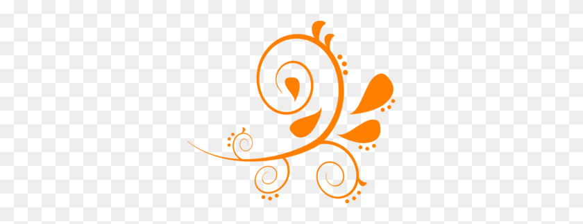 299x264 Orange Fancy Swirl Clip Art - Fancy Line PNG