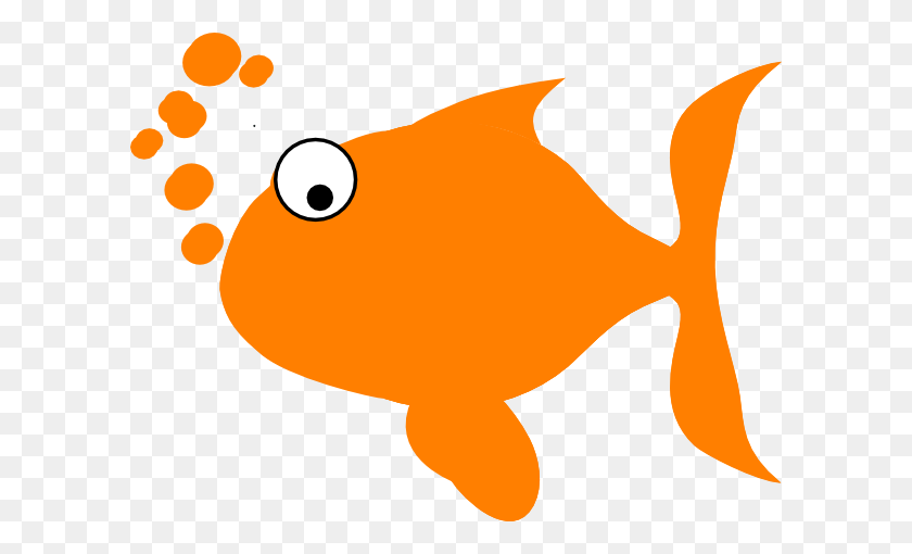 600x450 Orange Fish Clip Art - Fish Outline Clipart