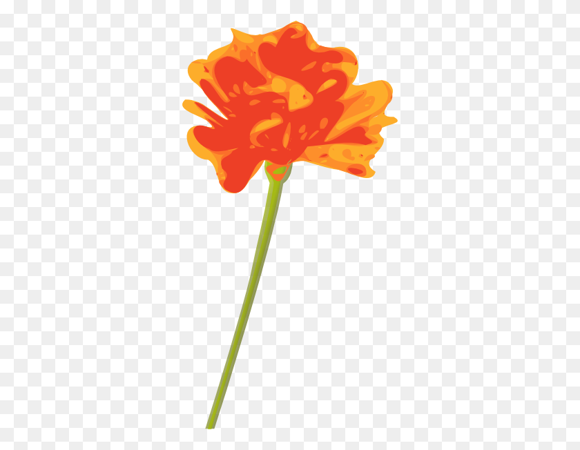 312x592 Orange Flower Clip Art Free Vector - Flower Arrangement Clipart