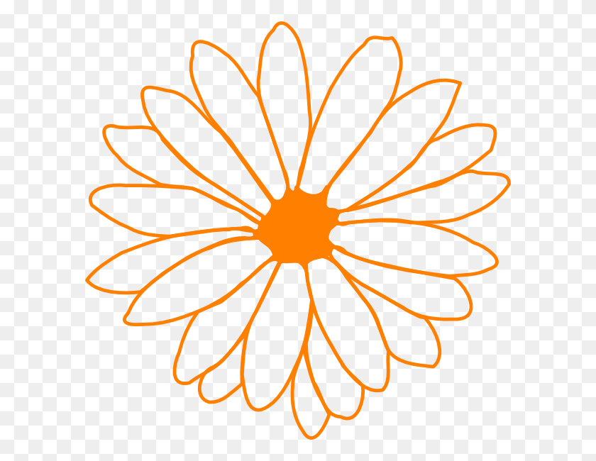 600x590 Оранжевый Цветок Клипарт Скачать - Оранжевый Цветок Png