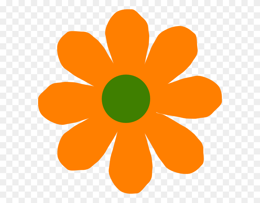 594x597 Orange Flower Clipart Daisy - Color Orange Clipart