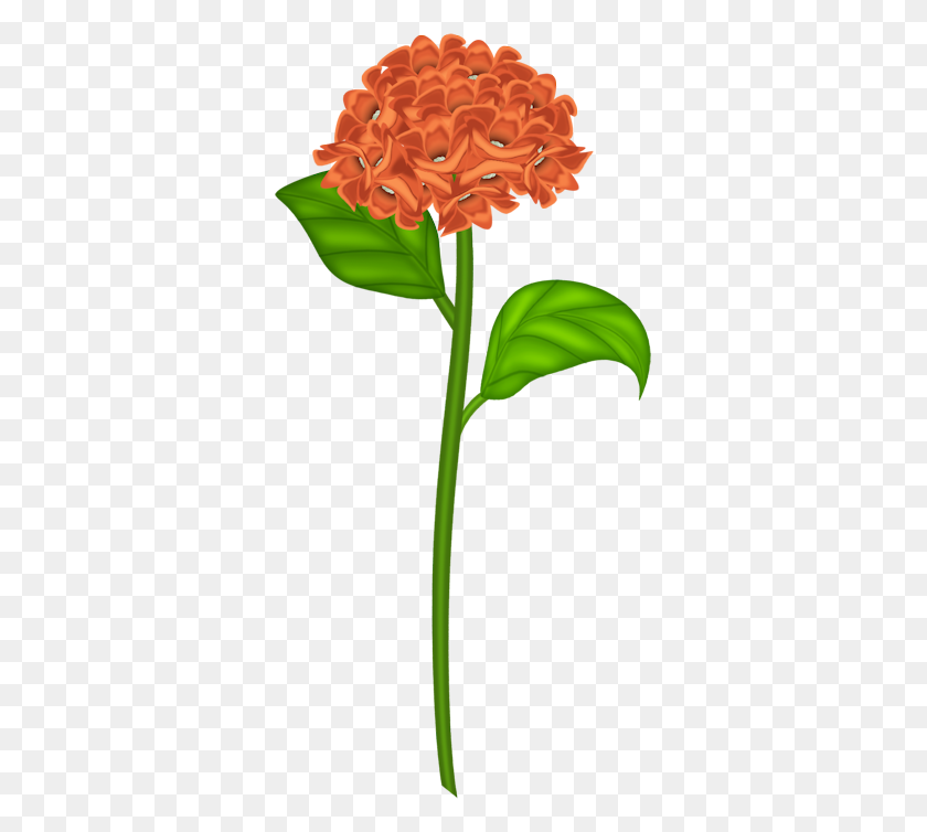 341x694 Orange Flower Clipart Day - Day Of The Dead Flowers Clipart