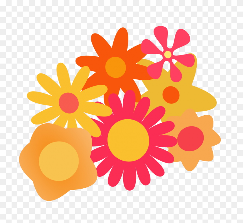 900x822 Orange Flower Clipart Flowre - Orange Flower PNG