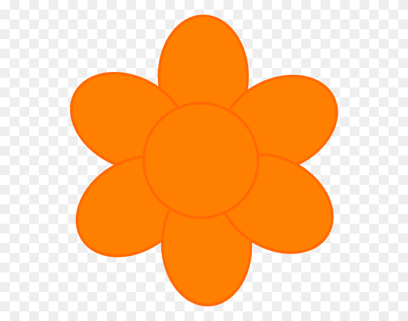 552x600 Оранжевый Цветок Клипарт Большой Цветок - День Рождения Цветы Клипарт