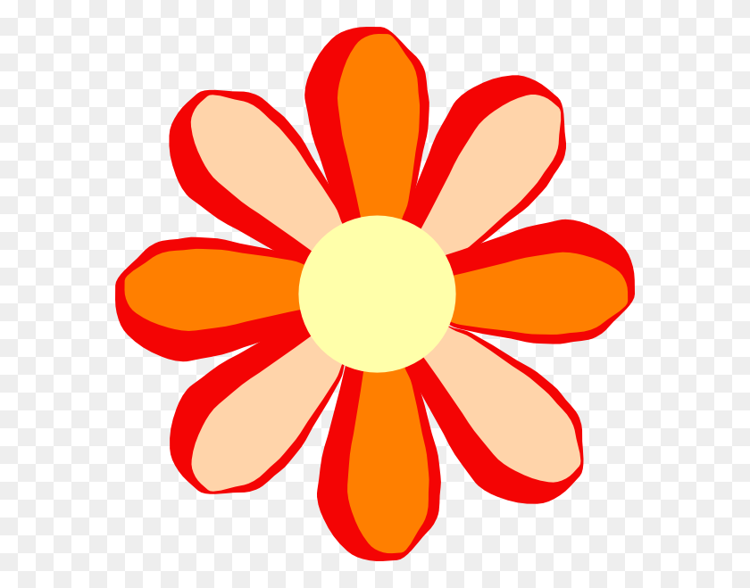 582x599 Оранжевый Цветок Клипарт Большой Цветок - Бордовая Роза Клипарт