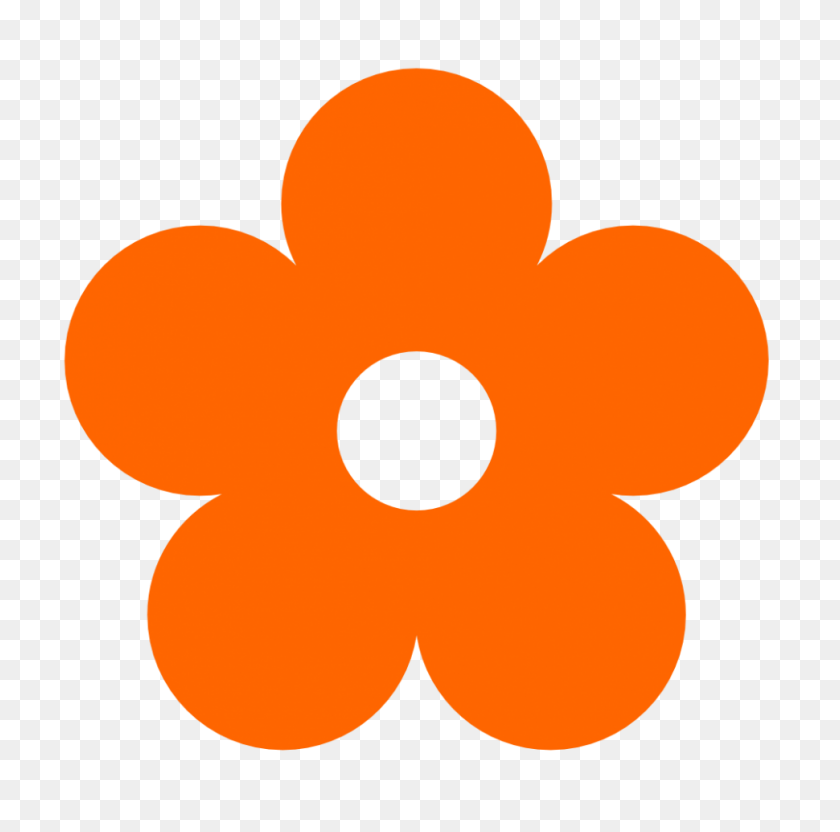 970x961 Orange Flower Clipart Little Flower - Evening Clipart