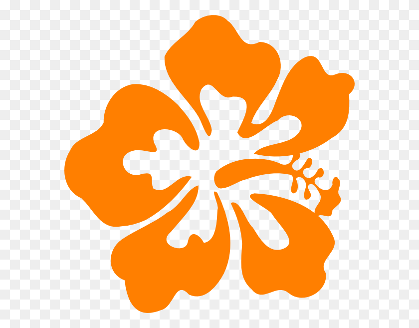 582x597 Оранжевый Цветок Клипарт Один Цветок - Оранжевый Цветок Png