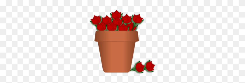 230x224 Orange Flower Clipart Red Flower - Plant Pot Clipart