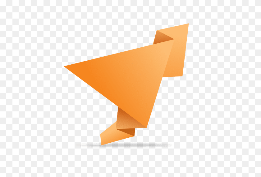 512x512 Orange Folded Origami Banner - Orange Banner PNG