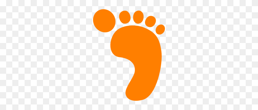 234x298 Orange Footprint Right Clip Art - Footprints In The Sand Clipart