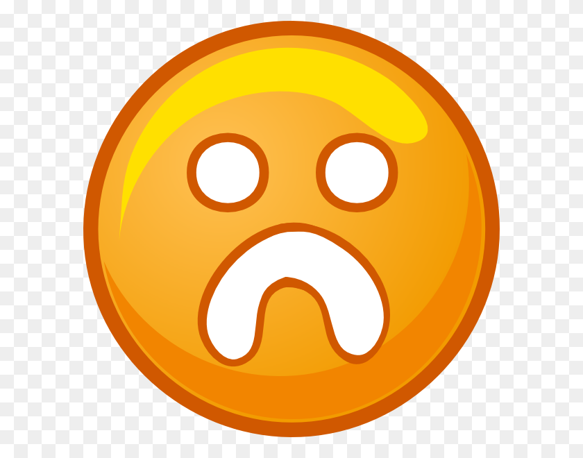 600x600 Orange Frown Button Clip Art - Frown PNG