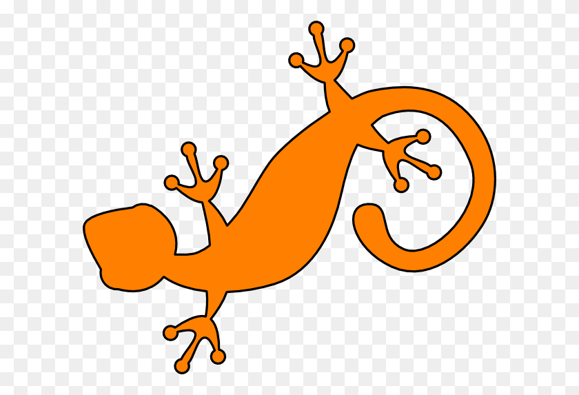 600x513 Orange Gecko Clip Art - Gecko Clipart