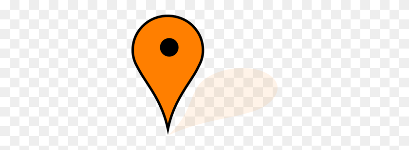 300x249 Orange Google Maps Pin Clip Art - North America Map Clipart