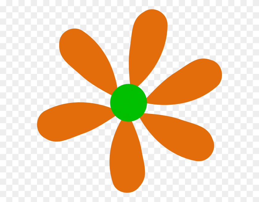 600x596 Orange Green Daisy Png, Clip Art For Web - Daisy Clipart PNG