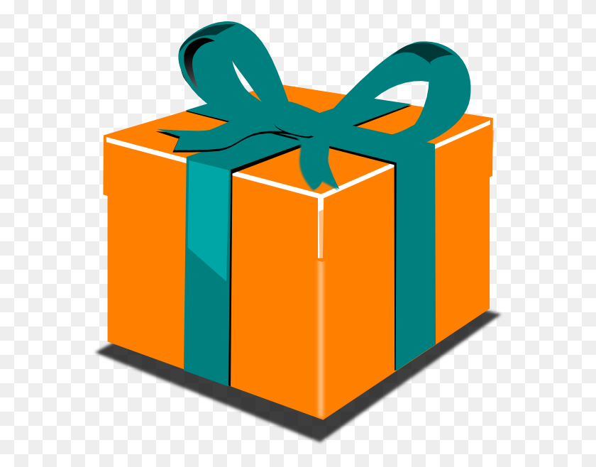 582x598 Оранжевый Зеленый Подарок Клипарт - Подарок Клипарт