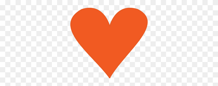 298x273 Orange Heart Clip Art - Human Heart Clipart