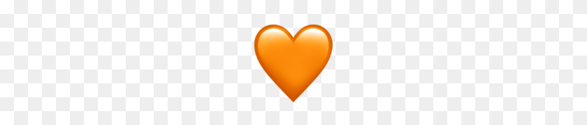 120x120 Corazón Naranja Emoji - Corazón Naranja Png