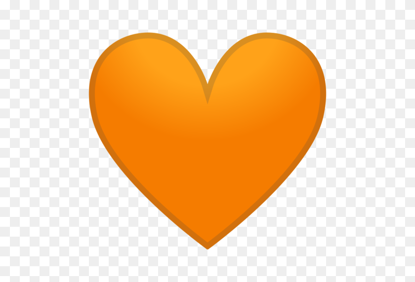 512x512 Corazón Naranja Emoji - Corazón Amarillo Emoji Png