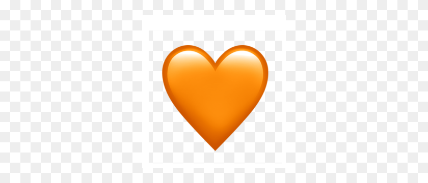 282x300 Naranja Corazón Emoji - Corazón Emoji Png