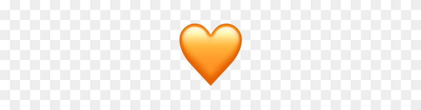 160x160 Оранжевое Сердце Emoji На Emojipedia - Сердце Emoji Png