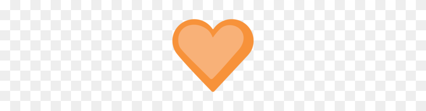 160x160 Оранжевое Сердце Emoji На Facebook - Facebook Emoji Png