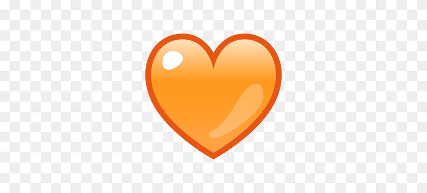320x320 Orange Heart Emojidex - Orange Heart PNG
