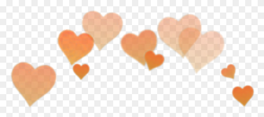 1512x608 Orange Heart Filter Snapchat Snapchat Crown - Orange Heart PNG