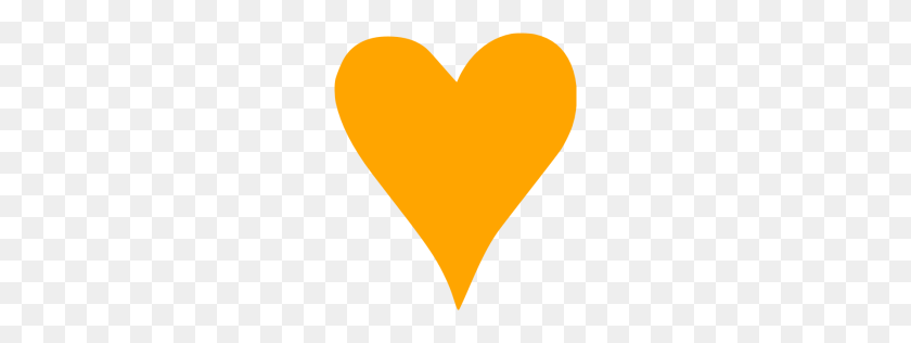 256x256 Icono De Corazón Naranja - Corazón Naranja Png