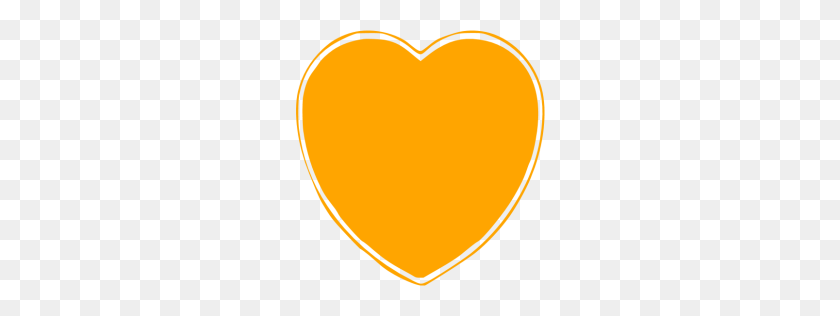256x256 Orange Heart Icon - Orange Heart PNG