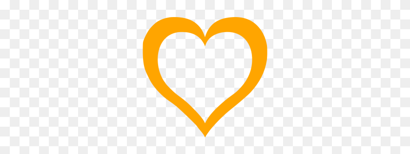 256x256 Icono De Corazón Naranja - Corazón Naranja Png