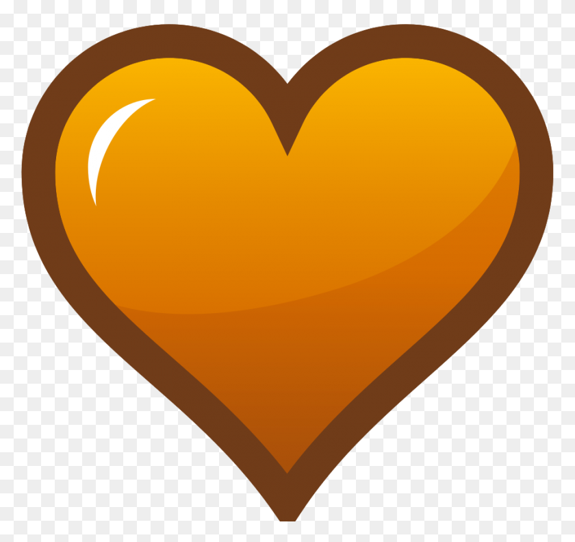 900x844 Orange Heart Icon Png Clip Arts For Web - Orange Heart PNG