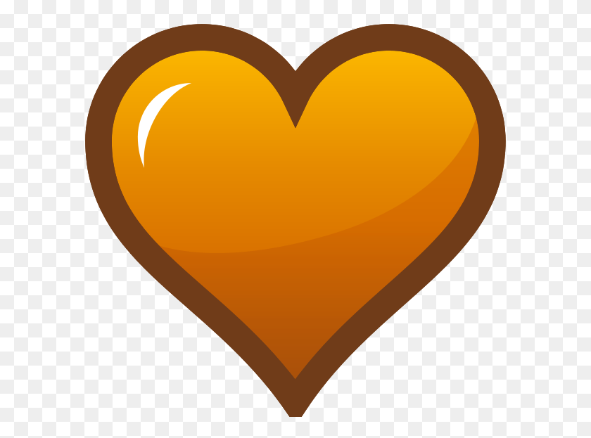 600x563 Оранжевое Сердце Значок Png Клипарт Для Интернета - Значок Сердца Png