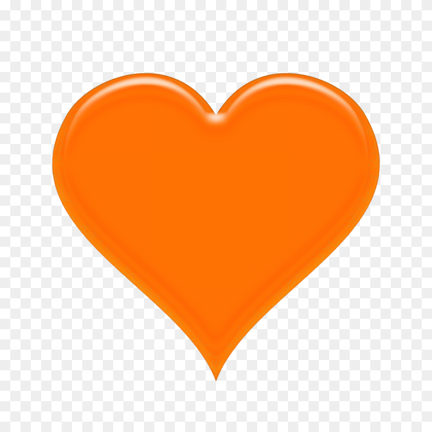 900x900 Orange Heart Png Transparent Background Image Download Png - Orange Background PNG