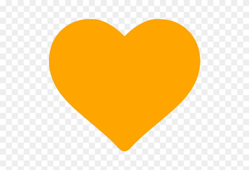 512x512 Значок Оранжевые Сердца - Оранжевое Сердце Png