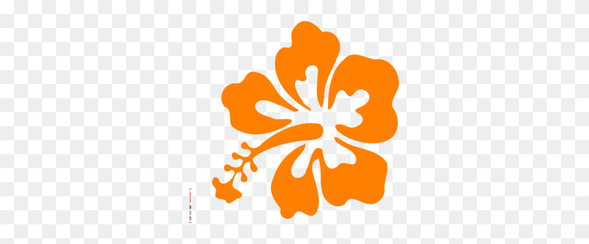 299x288 Оранжевый Гибискус Картинки - Гавайский Цветочный Клипарт