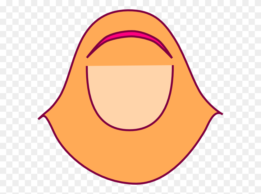 600x565 Clipart Hijabers Naranja - Hijab Clipart
